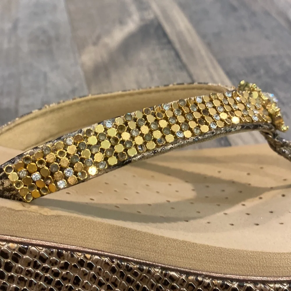 Snakeskin and Rhinestone Volatile Sandals - Picture 15 of 15
